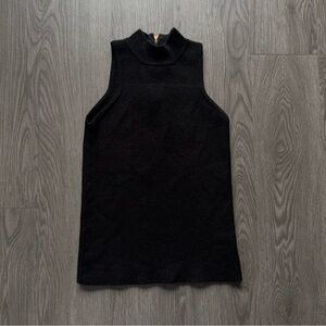Knit turtleneck tank top